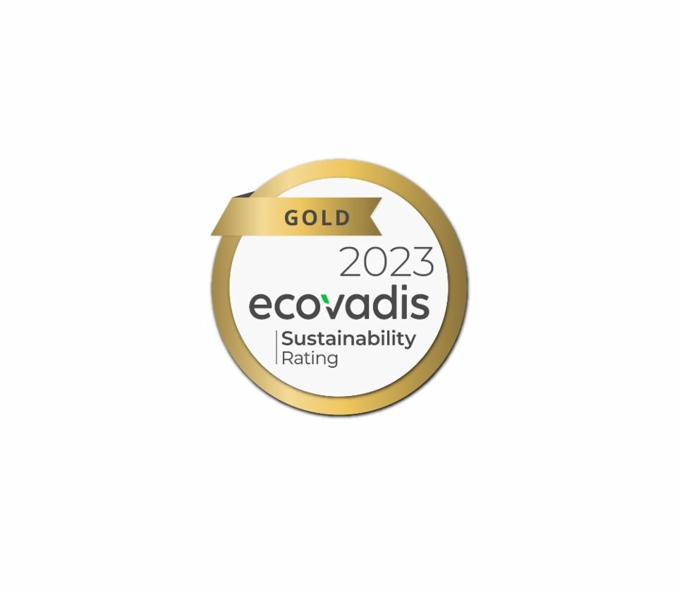 Label of 2023 gold ecovadis Sustainablility rating
